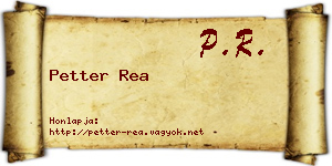 Petter Rea névjegykártya